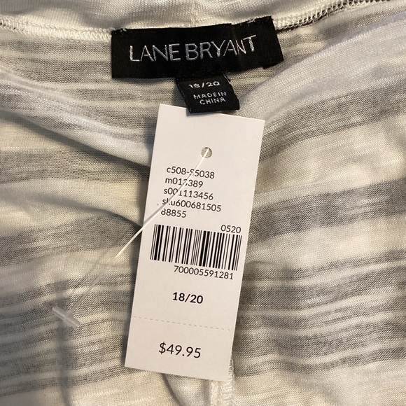 Lane Bryant Dolman Sleeve Striped Top Size 18/20 Black White Tie Neck - Picture 6 of 7